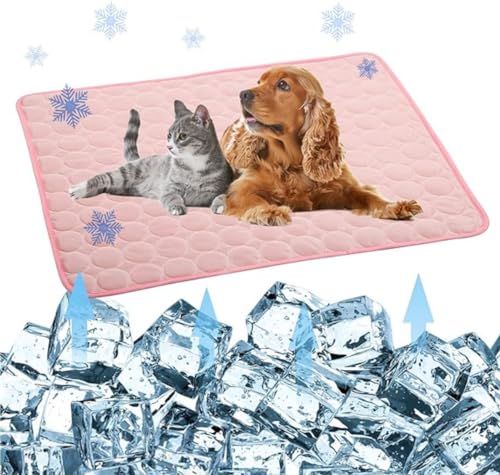 HURUMA Washable Dog Cooling Mat Ice Silk Pet Self Cooling Pad Blanket,Summer Reusable Dog Heat Dissipation Pad,Self Cooled Foldable Pet Sleeping Pad for Bed Sofa Floor Kennel von HURUMA