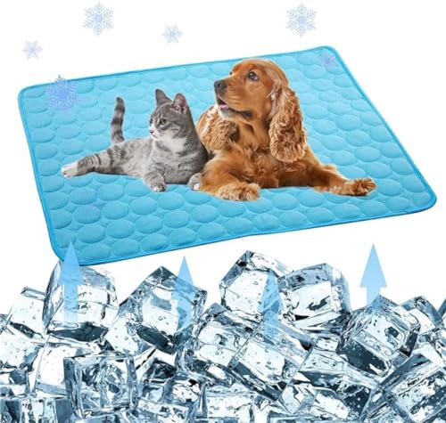 HURUMA Washable Dog Cooling Mat Ice Silk Pet Self Cooling Pad Blanket,Summer Reusable Dog Heat Dissipation Pad,Self Cooled Foldable Pet Sleeping Pad for Bed Sofa Floor Kennel von HURUMA