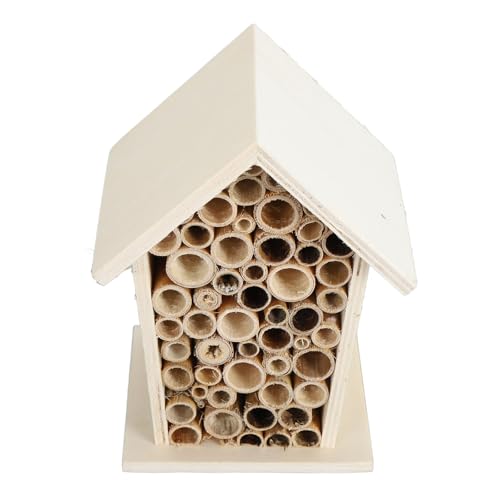 HUSHUI Bienenhaus aus Holz den Außenbereich, dekoratives Nistkasten mit einheimischen Bienen, ideal Gartendekoration und Anziehung von Bienen von HUSHUI