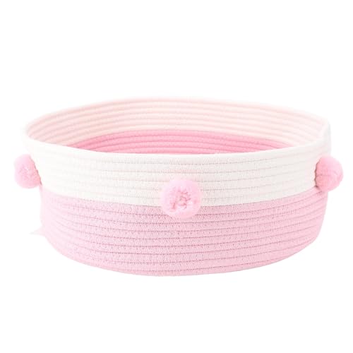 HUSHUI Katzenkratzbett, Baumwollseilhand -Strick -Katzenschlafbett, Stilvolle Aussehen Kratzmatte für Häusliche Innen (Rosa) von HUSHUI