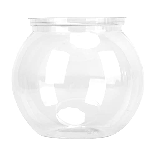 HUSHUI Mini-Aquarium, Transparenter Kunststoff, Schlagfeste Gallonen-Fischschale aus Kunststoff für Schreibtisch-Bücherregal (S) von HUSHUI