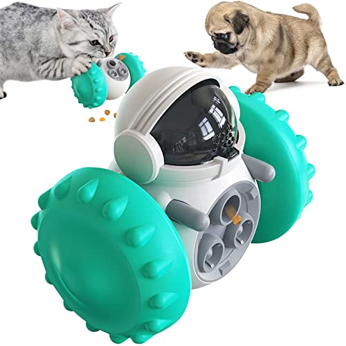 HUTVD Haustiere Leckerli Ball, Hundespielzeug Interaktives, Tumbler Spielzeug Haustierfutter, IQ Intelligenzspielzeug Futter abgeben Ball, Slow Feeder für Langeweile Treat and TRAI（Grün） von HUTVD