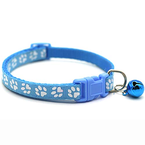 2 x reflektierendes Katzenhalsband mit Glöckchen, einfaches Halsband für Hunde und Katzen, verstellbar, Polyester, Katzen- oder Sicherheitsgurte von HWOLPEMS