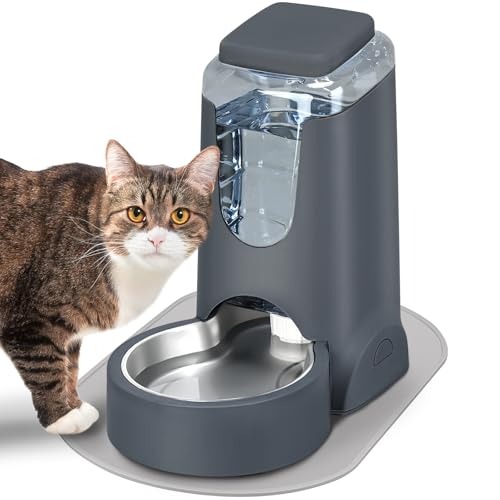 Futterautomat für Katzen mit Matte dunkelgrau von HWONMTE