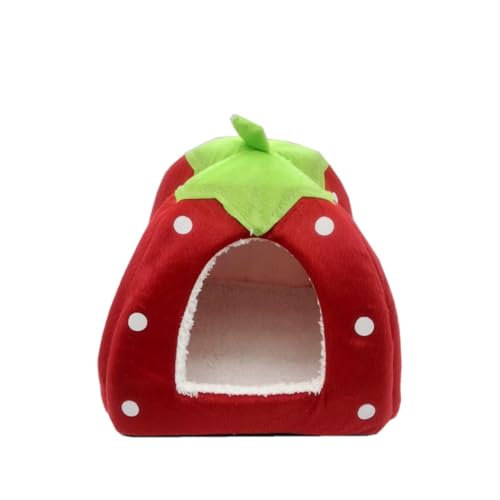 Lovely Strawberry Weiches Kaschmir Warmes Haustiernest Hund Katze Bett Faltbar Rot von HWYDO