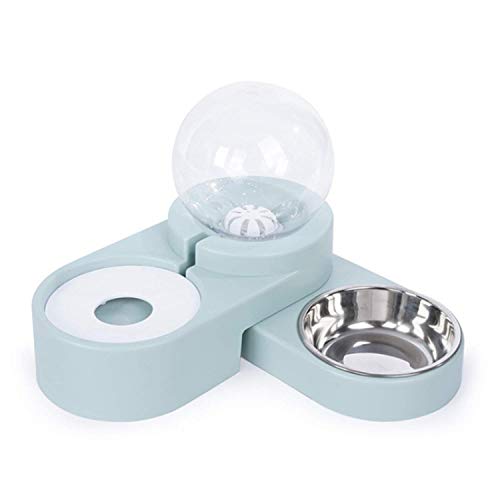 HXFEN Einstellbare Haustier-Wasser-Zufuhr Pet Food Wasser Feeder Hund Katze Doppel Schüsseln Trinkbrunnen,Blau von HXFEN