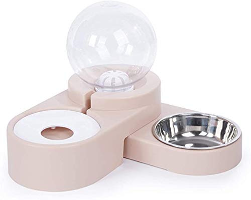 HXFEN Einstellbare Haustier-Wasser-Zufuhr Pet Food Wasser Feeder Hund Katze Doppel Schüsseln Trinkbrunnen,Rosa,Rosa von HXFEN