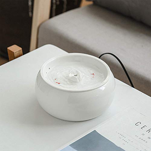 HXFEN Haustier-Wasser-Spender Keramik Katze Trinkwasser-Brunnen Für Hunde Katzen Trinknapf Automatische Pet Bowl,H von HXFEN