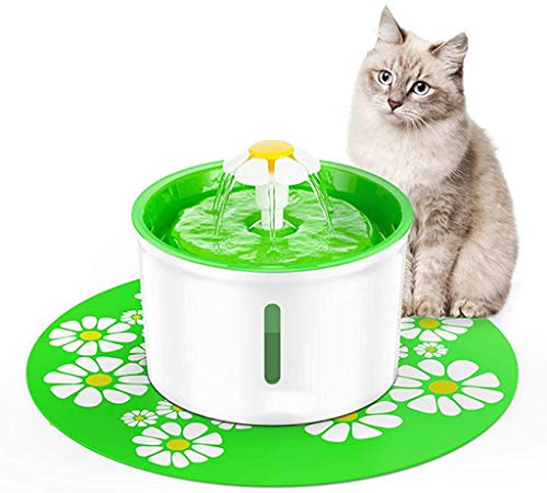 HXFEN Pet Trinkbrunnen Transparent Window Niedriger Energieverbrauch Mute Drei Wasser Outlet Methoden Cat Dog Water Dispenser,Grün,Grün von HXFEN