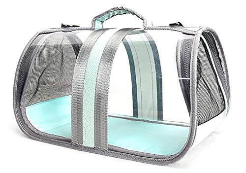 Cat Dog Carrier Rucksack Panorama Transparent Atmungsaktiv Komfortable Wasserdichte VerschleißFeste Pet Carrier Bag FüR Wanderungen im Freien/Blau / 530×330×295mm von HXFENA