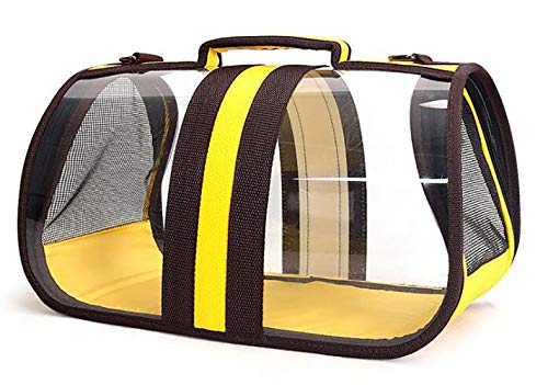 Cat Dog Carrier Rucksack Panorama Transparent Atmungsaktiv Komfortable Wasserdichte VerschleißFeste Pet Carrier Bag FüR Wanderungen im Freien/Gelb / 530×330×295mm von HXFENA