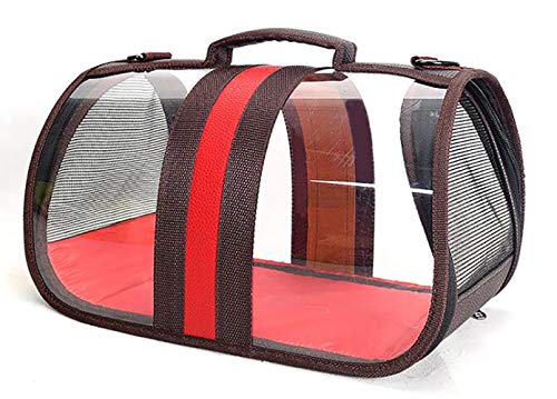 Cat Dog Carrier Rucksack Panorama Transparent Atmungsaktiv Komfortable Wasserdichte VerschleißFeste Pet Carrier Bag FüR Wanderungen im Freien/rot / 530×330×295mm von HXFENA