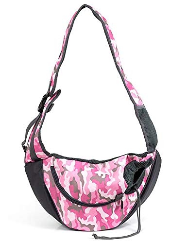 Dog Sling Carrier Welpe Cat Carrier Bag mit Frontgurt Sicherheitsgurt Verstellbarer Schultergurt, FüR Outdoor Trip Walking Carrying Pet/D / 480×300×150mm von HXFENA