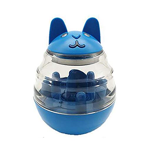 Futterautomat,Tumbler Katzen- Und Hundespielzeug,Automatische Leak Food Ball,Vier GeräUsche, Langeweile Reduzieren, Intelligenz Entwickeln, Leicht Zu Reinigen/Blau / 9.4×13.5cm von HXFENA