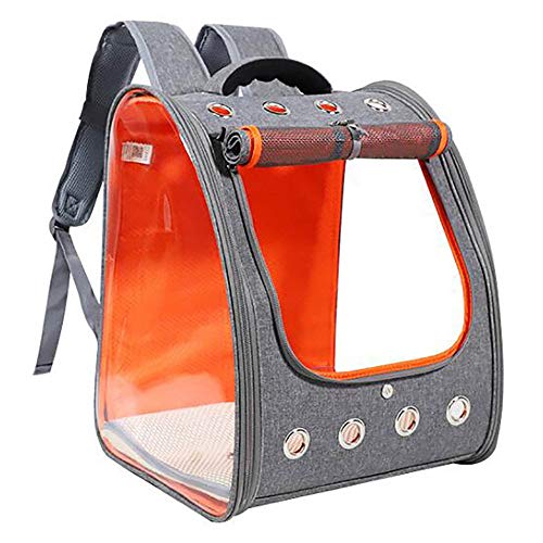 Hunde Katze Tragetasche Haustier Rucksack Transparent Faltbare Atmungsaktive TrageköRbe mit Netzfenster, FüR Reisezugwagen/B / 340×320×430mm von HXFENA