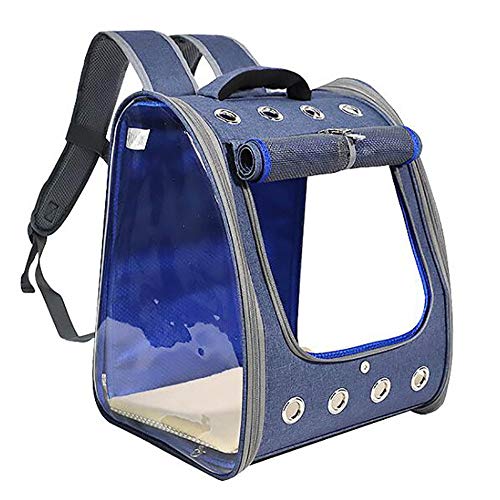 Hunde Katze Tragetasche Haustier Rucksack Transparent Faltbare Atmungsaktive TrageköRbe mit Netzfenster, FüR Reisezugwagen/F / 340×320×430mm von HXFENA