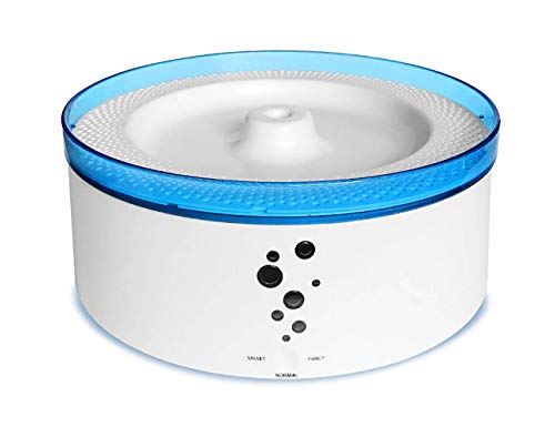 Intelligenter Wasserspender für Katzen und Hunde, Mehrfachfiltration, Trockenbrandschutz, Erinnerung an Wassermangel, wasserdicht, stumm/Weiß / 3l von HXFENA