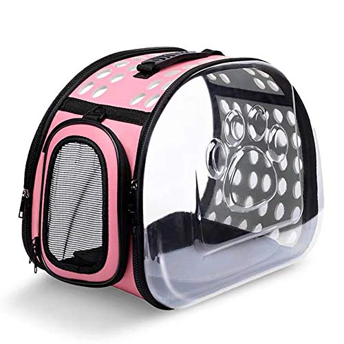 Katzen rucksacke träGer Groß, Haustierrucksack, Tragbare BelüFtete Tragetasche FüR Kleine Hunde, Wasserdicht Transparent, FüR Wanderungen im Freien Wasserdicht/Rosa / 450×260×330mm von HXFENA