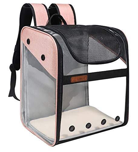 Pet Carrier Rucksack,GroßE Mesh-Transporttasche Faltbare Transparente Gute BelüFtung mit Drahtstruktur,FüR Reisen und Den TäGlichen Gebrauch,FüR Hunde Katzen/A / 340×260×400mm von HXFENA