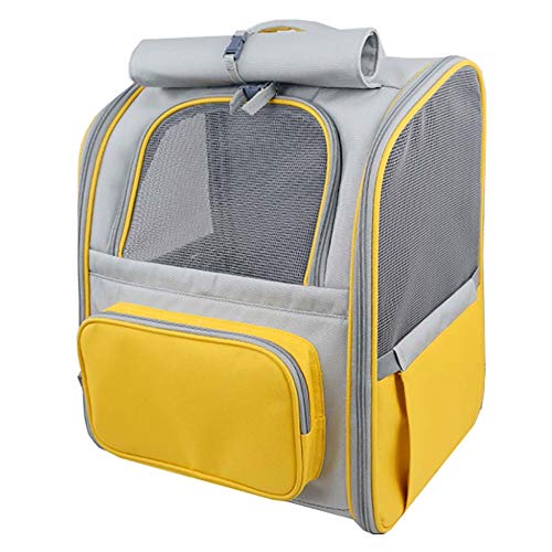 Pet Carrier Rucksacke,Pet Carrier Bag mit Mesh FüR Mittelschwere Hunde Katzen, Tragbar, FüR SpaziergäNge, Wanderungen, Reisen im Freien/Gelb / 345×260×405mm von HXFENA