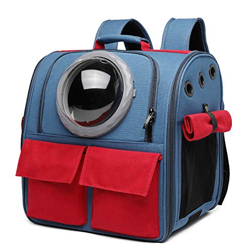 Pet Carrier Rucksacke Erweiterbarer, Tragbarer, Atmungsaktiver Rucksack mit Netz, Durchsichtig Sichtbar, Zum Tragen von Welpenkatzen/C / 370×250×380mm von HXFENA