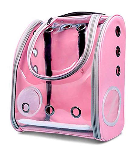 Pet Cat Carriers Welpenrucksack Space Capsule Dog Bags Rucksack mit Atmungsaktivem Mesh-Fenster/Rosa / 310×210×410mm von HXFENA