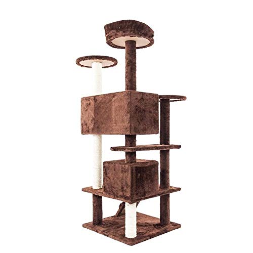 Katzenbäume 36 Zoll 52 Zoll Katzenkletterbaumbrett Katzenkätzchen Kratzbaumspielzeug Braunes Haustier-Springgerüst Turm Klettergerüst Haus Haustierbedarf, Pfosten Haustier-Spielhaus (Farbe: Beige 36 von HXFFXHF