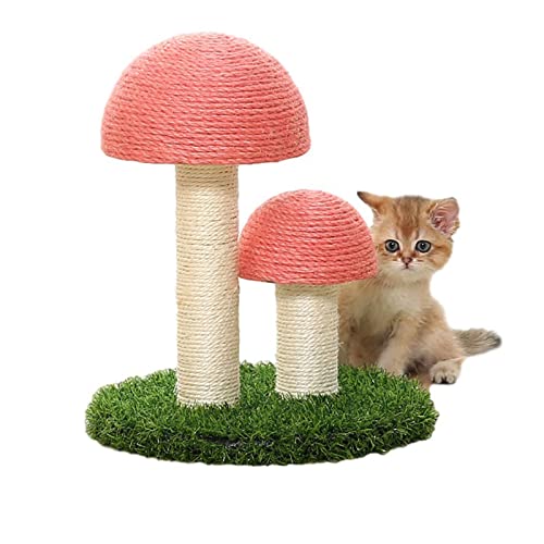 Katzenbäume Catural Leinen Katzenklettergerüst Haustier Katzenspielzeug Pilzform Katzenkratzbaum Sisalseil Katzenbaum Kätzchenspielzeug Kratzbaum (Farbe: Rosa) von HXFFXHF