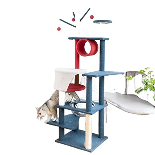 Katzenbäume Katzenbaum Mehrschichtiger Turm Katzenklettergerüst Eigentumswohnung Sisalseil Kätzchen Kratzbaum Haustierkatzen Mobiles Spielzeug für Haustierbedarf (Farbe: PS138-M) von HXFFXHF