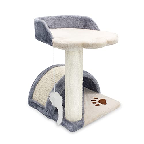 Katzenbäume Katzenklettergerüst Kleines Katzennest Katzensprungplattform Sisalbogenbrücke Katzenkratzplatte Katzenkratzbaum Haustier (Size : Gray) von HXFFXHF