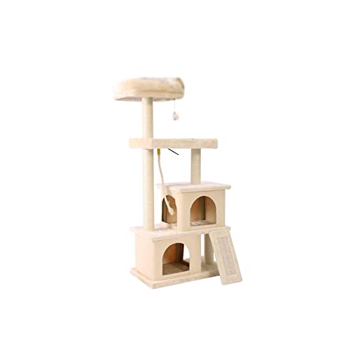 Katzenbäume Katzenkratzbaum Wohnmöbel Katzenbaum Haustiere Hängematte Sisal Katzenkratzbaum Klettergerüst Spielzeug Geräumige Sitzstange (Farbe: Beige) von HXFFXHF