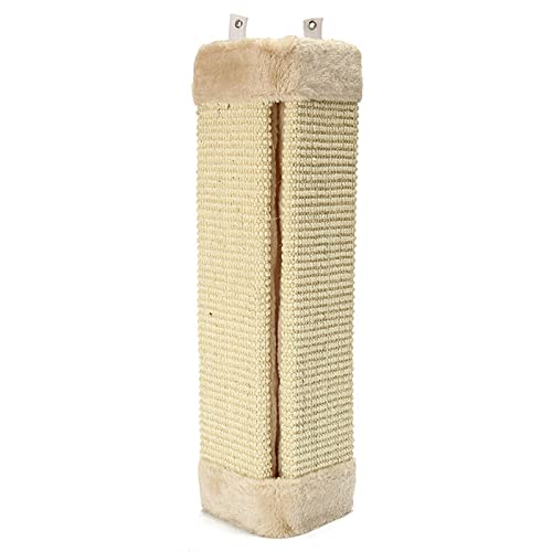 Katzenbäume Katzenkratzbrett Haustier Kätzchen Wand Ecke Kratzmatte Pfosten Klappbares Haustier Sisal Katzenklettergerüst Kratztiere Plüschspielzeug (Größe: Beige) von HXFFXHF