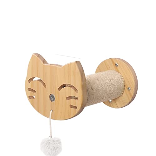 Katzenbäume Kletterwand für Katzen, Rahmentyp, solides Wandspielzeug, an der Wand montiert, große Leiter, weiche Plattform, Sprung-Katzenkratzbaum, Zubehör (Größe: Cat Face Disc Lob) von HXFFXHF