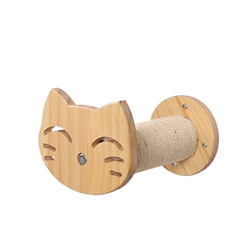 Katzenbäume Kletterwand für Katzen, Rahmentyp, solides Wandspielzeug, an der Wand montiert, große Leiter, weiche Plattform, Sprung-Katzenkratzbaum, Zubehör (Größe: Cat Face Disc Lob) von HXFFXHF