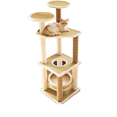 Katzenbäume Mehrschichtiger Katzenturm Haushaltsmöbel Katzenbaum mit Kratzsäule Heimtierbedarf Katzenkätzchen Klettergerüst für Großkatzen von HXFFXHF