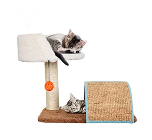 Katzenbaum Katzenbaumturm, multifunktionaler Indoor-Kletterbaum für Katzen, gewölbtes Katzenstreu-Design aus Massivholz, natürlich gewebter Sisal-Katzenturm, so warm wie eh und je von HXFFXHF