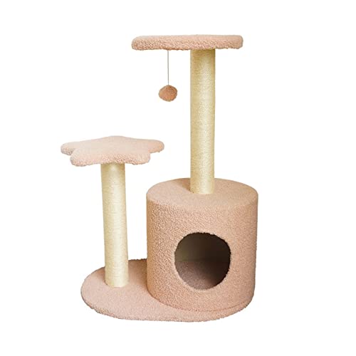 Katzenbaum Katzenvilla Katzenklettergerüst Katzenstreu Katzenbaum Einteilige Katzenkratzsäule Kleines Katzenspielzeug mit Sprungplattform Katzenkletterbaum (Größe: Rosa) Vision von HXFFXHF