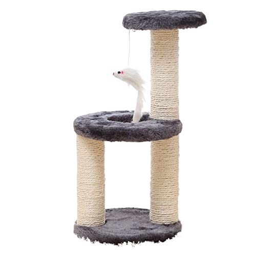 Katzenbaum für große Katzen, Katzenspielzeug, Kratzbaum, Sisalseil, Katzenkratzbaum, 3-lagig, Katzenbaum zum Kratzen von Kätzchen, Krallen, Katzenklettergerüst, Mobile Pfosten für Haustiere, Katze von HXFFXHF