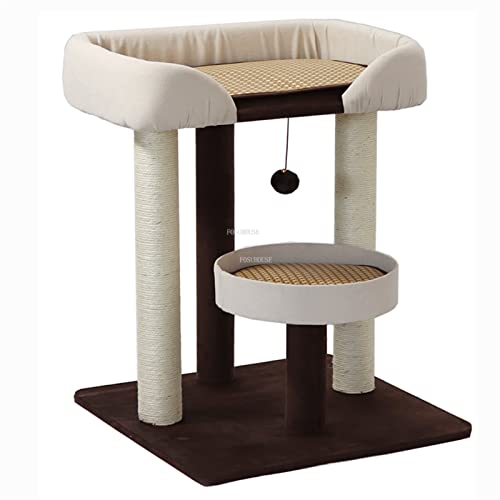 Katzenbaumhäuser, Katzenkratzbäume für Zuhause, Rattanmatte, Spielzeug für große Katzen, Klettersäule, Katzenhaus, Nest, Katzenbaum, All-in-One-Klettern für Katzen, warm wie Immer von HXFFXHF