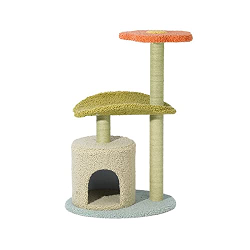 Katzenbaumhaus Katzenkletterbaum Katzennest Integrierte Katzensprungplattform Tongtian-Säule Multifunktionaler Kletterbaum für Katzen Katzenkletterbaum (Farbe: Gold) Warm wie Immer von HXFFXHF