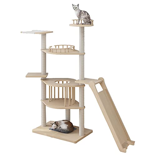 Katzenbaumturm, Katzenklettergerüst, geeignet für große Katzen, Katzenbaumturm mit Leiter und Katzennest, damit mehrere Katzen zusammen Spielen können (Größe: Stil 1) von HXFFXHF