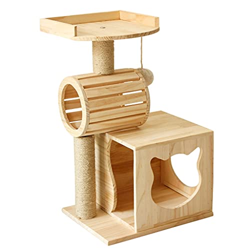 Katzenspielzeug aus Holz, Massivholz, Katzenklettergerüst, Sisal, Katzen greifen nach dem Pfosten, Katzennest-Plattform, multifunktionales Haustierprodukt von HXFFXHF