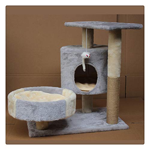 Kletterbaum für Katzen, Turm, Spielbaum für Haustiere, Kratzbaum, EIN Chat, Kletter- und Springspielzeug, Rahmen für Haustiere (Farbe: Grau) (Graubeige) von HXFFXHF