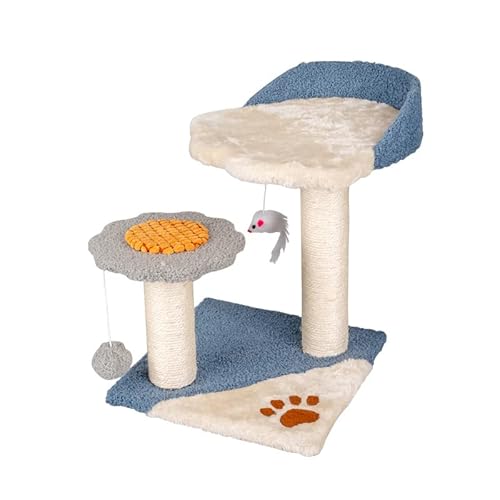 Kletterbaum für Katzen Klettergerüst für Katzen Kleiner Katzenkratzbaum Katzenbaum Katzenregal Katzenspielzeug Katzenkletterbaum Katzensprungplattform Katzenbedarf Katzenbaum (Farbe: Bianco) Vision von HXFFXHF