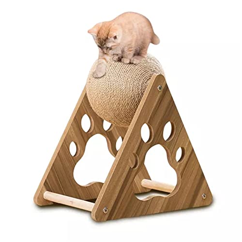 Kratzbrett für Katzen, Kratzball für Katzen, verschleißfest, aus Holz, Sisal, Kratzspielzeug, Kletterturm-Rahmen, interaktives Schleifbrett für Katzen von HXFFXHF