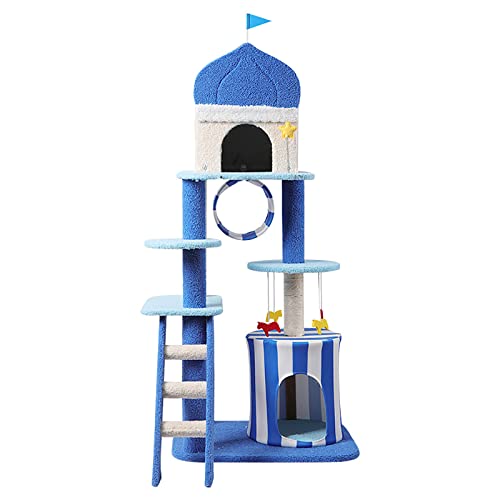 Ocean Cat Tree Katzenturm Indoor-Klettergerüst, Kratzbaum, Springspielzeug, Apartment-Villa-Zubehör, mittelgroße große Katzen und Kätzchen von HXFFXHF