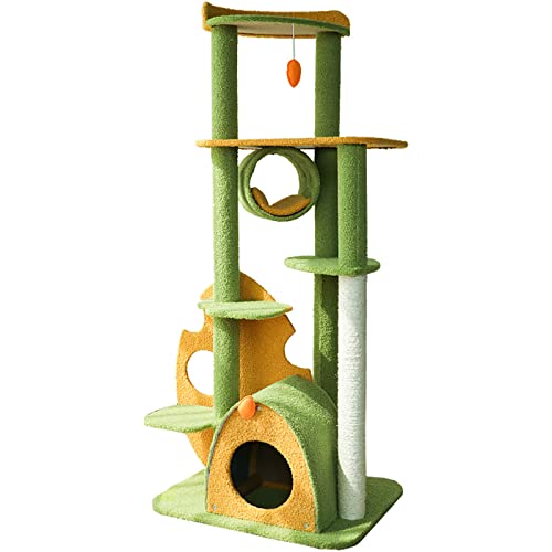 Regenwald-Katzenbaum, Katzenturm für den Innenbereich, Kratzbaum, Springspielzeug, Klettergerüst, integrierte multifunktionale Apartment-Villa, für alle Katzen von HXFFXHF