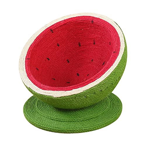 Wassermelonen-Sisal-Katzennest, Katzenkratzbrett, Klettergerüst, Spielzeug, Sisal, verschleißfest, Katzenrahmen, Klettersäule für Großkatzen und Kätzchen von HXFFXHF