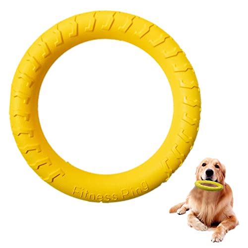 HXHWKEN Hundespielzeug Ring Hunde-Trainingsring Unzerstörbare Hundespielzeug für Kleine mittelgroße Große Hunde Outdoor Fitness (Gelb, 29CM) von HXHWKEN