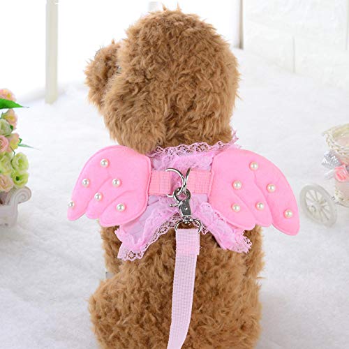 HXKJ Angel Wing Princess Pet Dog Harness Leashes Puppy Pearl Accessories Adjustable Leashes Size S-L for Small Dogs von HXKJ